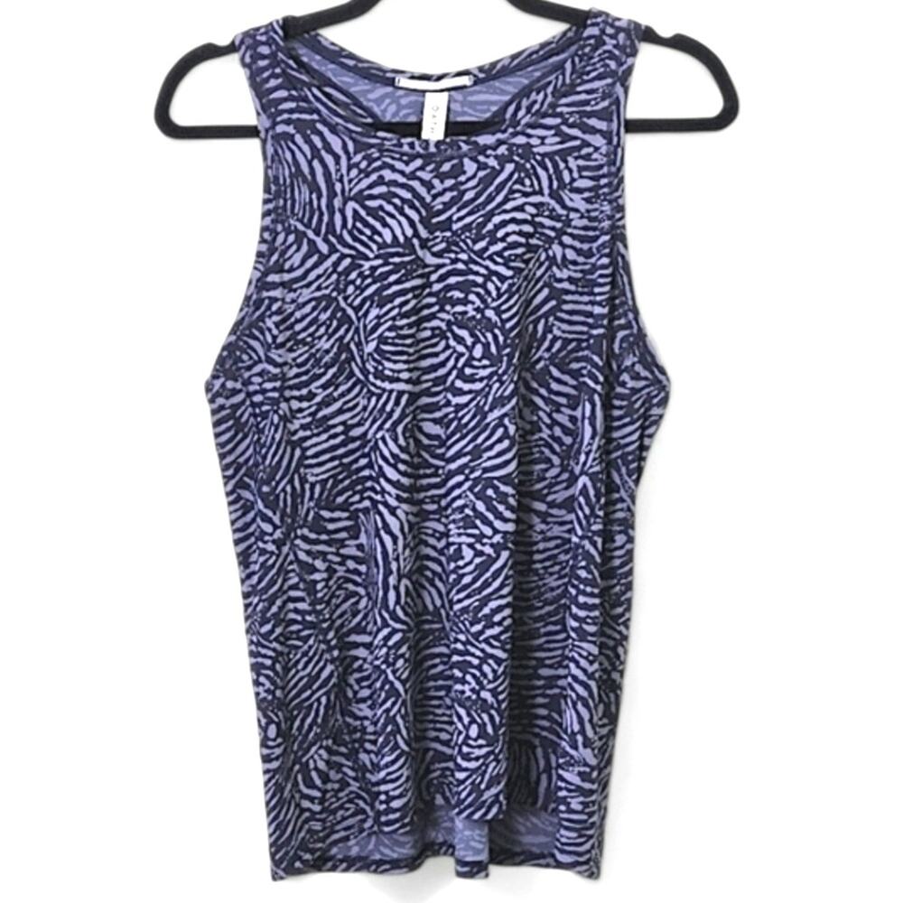 Athleta Racerback Tank Size M Patterned Athleisure Modern Blue Purple